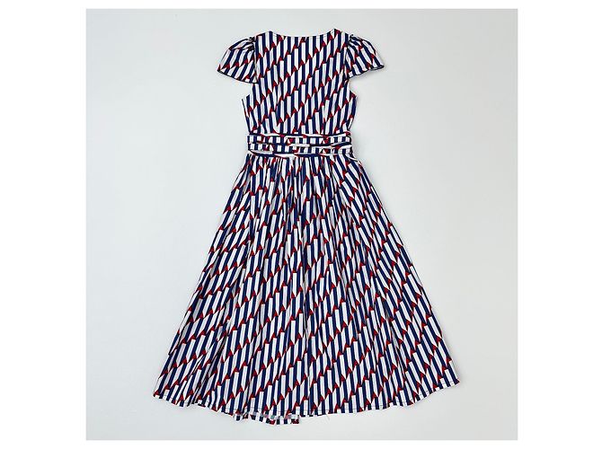 Vestido midi envolvente Marc Jacobs estampado Rojo Blanco Azul Roja - vista 4