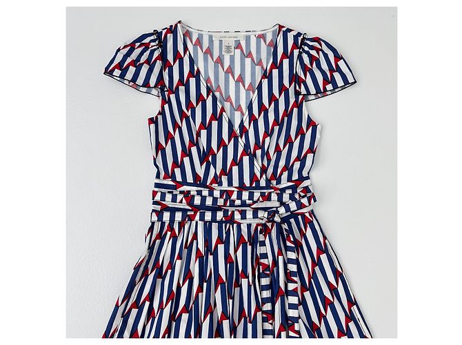 Vestido midi envolvente Marc Jacobs estampado Rojo Blanco Azul Roja - vista 8