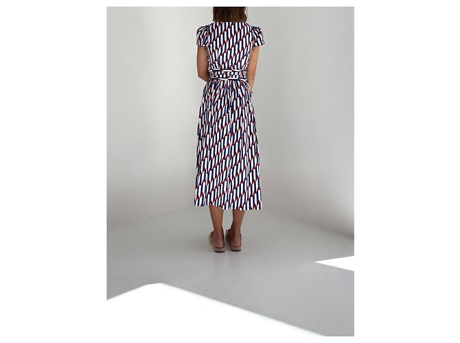 Vestido midi envolvente Marc Jacobs estampado Rojo Blanco Azul Roja - vista 9