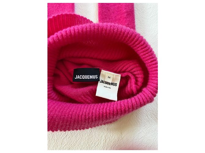 Jacquemus La Robe Ascua Strickkleid aus Wolle in Fuchsia - Ansicht 7