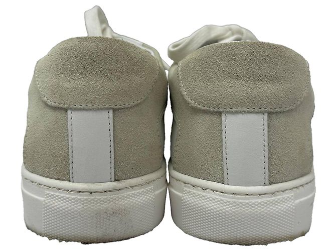 Sneakers basse Iris & Ink in pelle e suede bianco Crudo - vista 3
