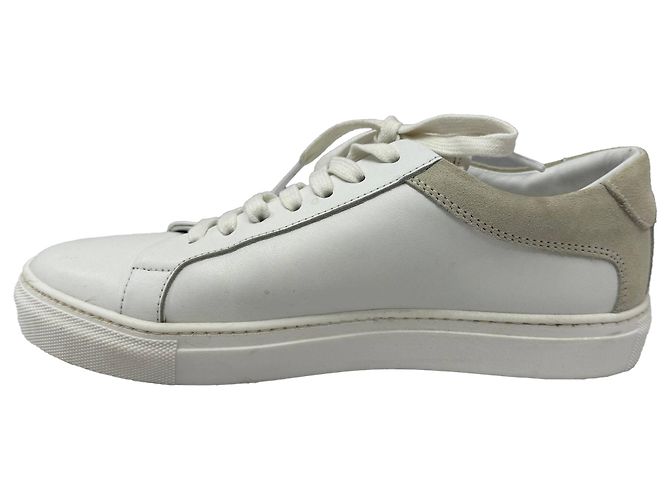 Sneakers basse Iris & Ink in pelle e suede bianco Crudo - vista 4