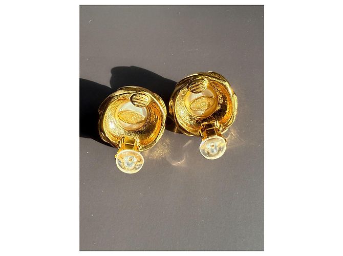 Chanel Vintage Ohrclips – Goldmetall & Barockperle Golden Creme - Ansicht 5