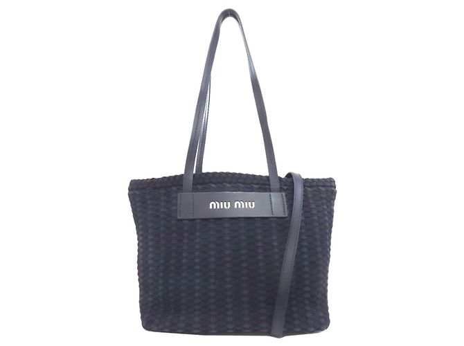 Miu Miu Canvas Tote Bag Blau - Ansicht 11