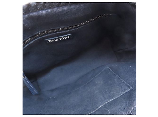 Miu Miu Canvas Tote Bag Blau - Ansicht 5