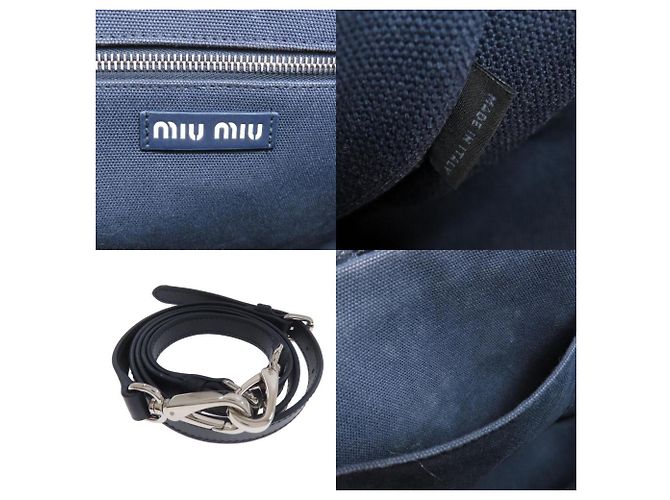Miu Miu Canvas Tote Bag Blau - Ansicht 6