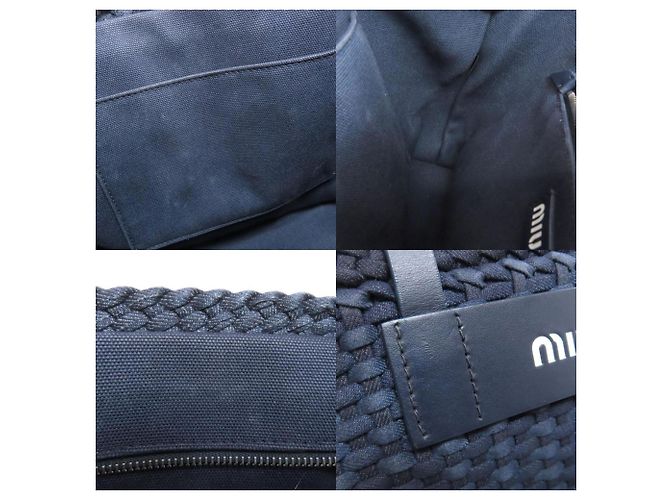 Miu Miu Canvas Tote Bag Blau - Ansicht 7