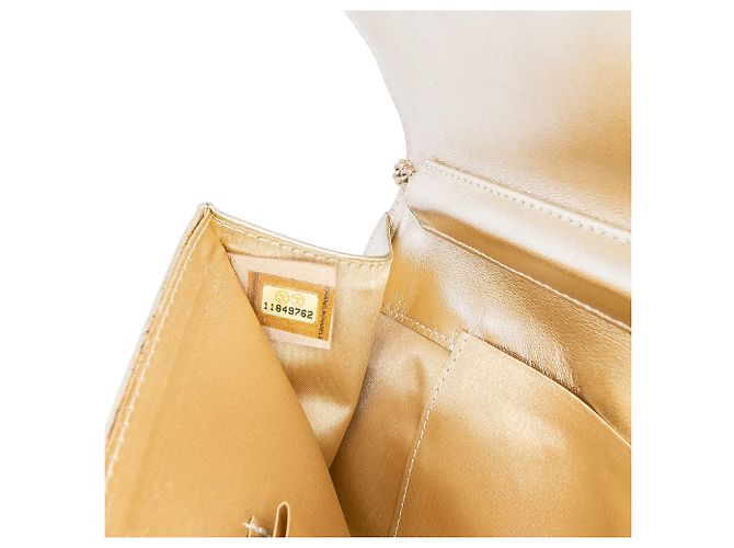 Chanel Gold CC Metallic Plissierter Lammleder Schultertasche mit Kette - Ansicht 6