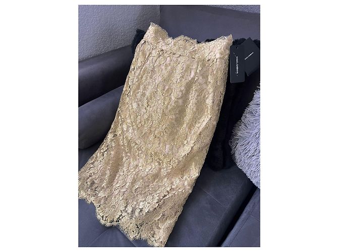 Dolce & Gabbana Spitzenrock in Gold Golden - Ansicht 2