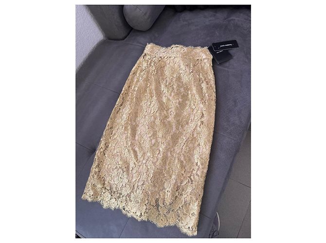 Dolce & Gabbana Spitzenrock in Gold Golden - Ansicht 3