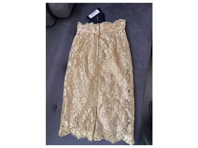 Dolce & Gabbana Spitzenrock in Gold Golden - Ansicht 4