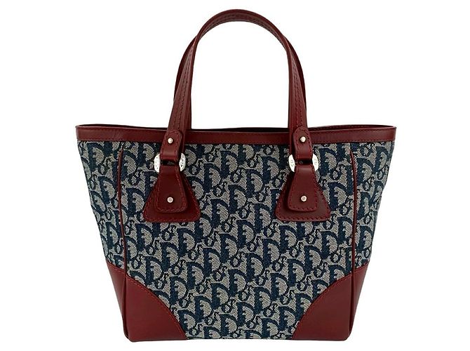 Handtasche/Shopper mit Trotter-Muster von Christian Dior Bordeaux Marineblau - Ansicht 3