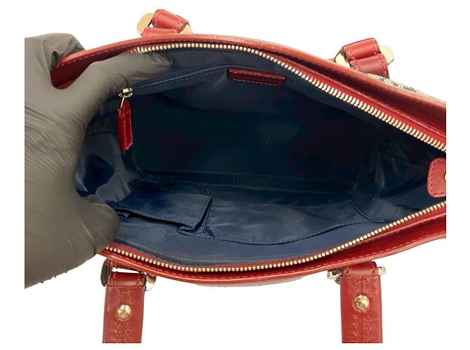Handtasche/Shopper mit Trotter-Muster von Christian Dior Bordeaux Marineblau - Ansicht 9