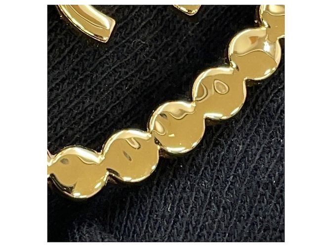 Orecchini Chanel Coco Mark a cuore in strass dorati Gold hardware - vista 7