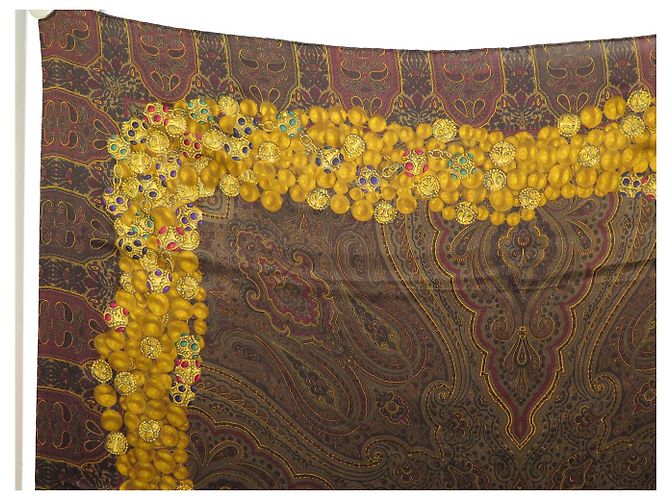 FULAR VINTAGE CHANEL MOTIVO BYZANTINO E GIOIELLI GRIPOIX 90 SETA Multicolore - vista 2