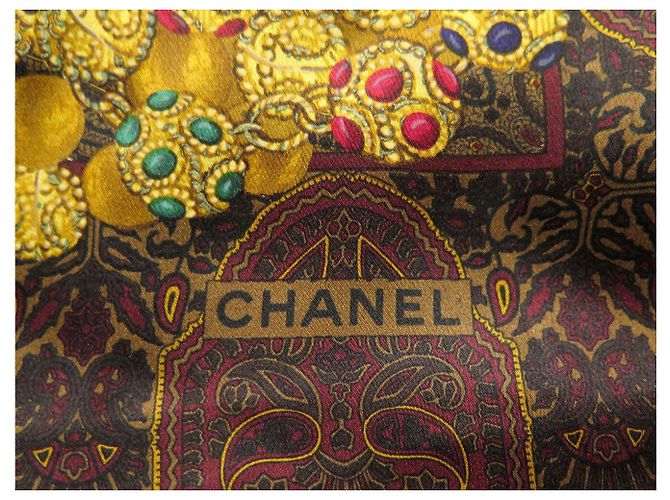 FULAR VINTAGE CHANEL MOTIVO BYZANTINO E GIOIELLI GRIPOIX 90 SETA Multicolore - vista 6