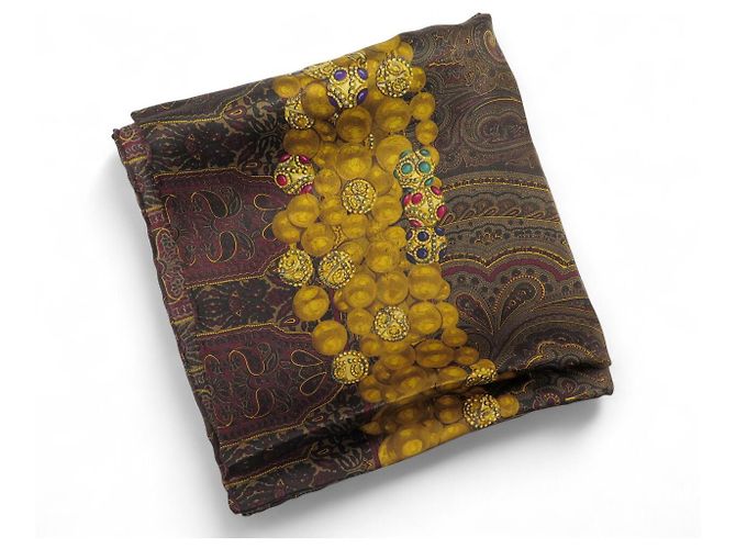 FULAR VINTAGE CHANEL MOTIVO BYZANTINO E GIOIELLI GRIPOIX 90 SETA Multicolore - vista 8