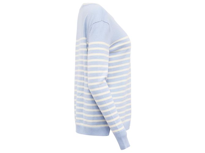 Pull rayé Bogner en laine bleu clair - vue 3