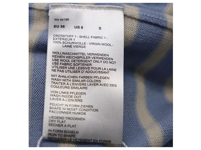 Pull rayé Bogner en laine bleu clair - vue 5