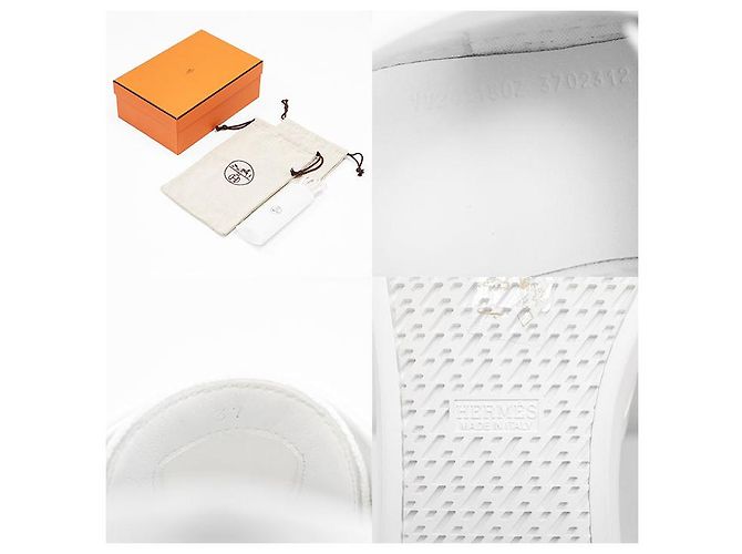 Inosans Canvas-Leder-Sneaker von Hermès Weiß - Ansicht 11