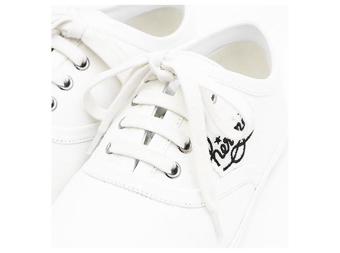 Inosans Canvas-Leder-Sneaker von Hermès Weiß - Ansicht 12