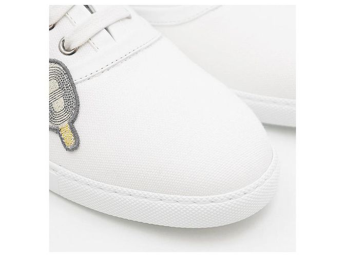 Inosans Canvas-Leder-Sneaker von Hermès Weiß - Ansicht 2