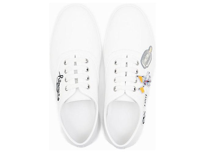 Inosans Canvas-Leder-Sneaker von Hermès Weiß - Ansicht 6