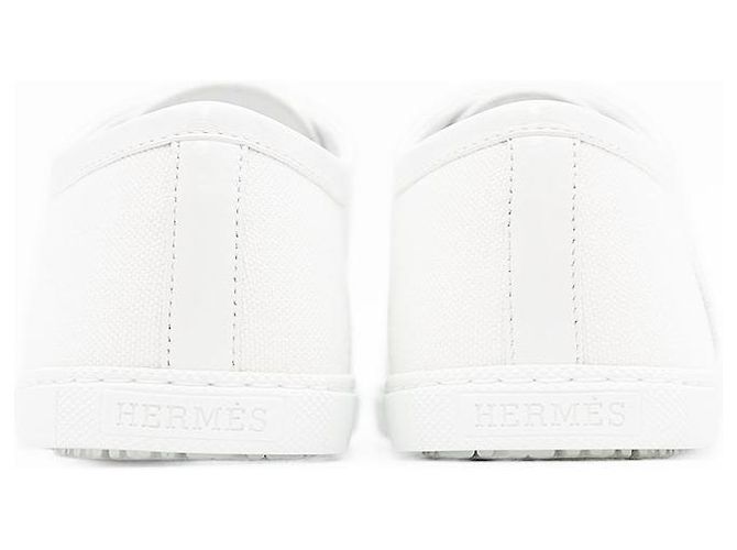 Inosans Canvas-Leder-Sneaker von Hermès Weiß - Ansicht 7