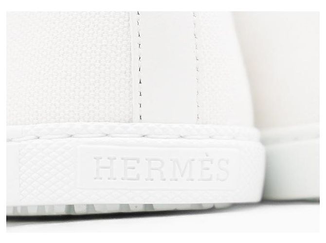 Inosans Canvas-Leder-Sneaker von Hermès Weiß - Ansicht 8