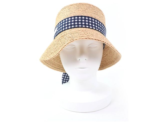 Miu Miu Cappello in rafia a quadri MIUMIU 5HC307 - vista 3