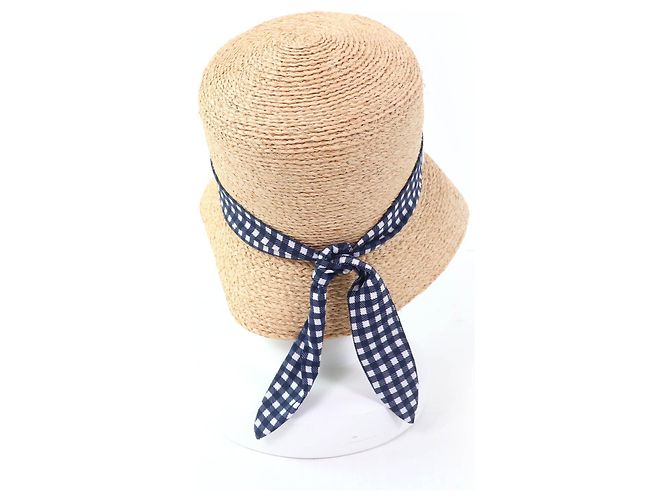 Miu Miu Cappello in rafia a quadri MIUMIU 5HC307 - vista 5