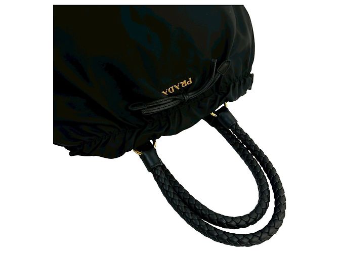 Prada Tessuto Nylon and Leather 2-Way Shoulder Bag Black - view 3