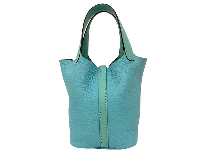 Bolso Hermès Picotin Lock PM en azul claro - vista 3