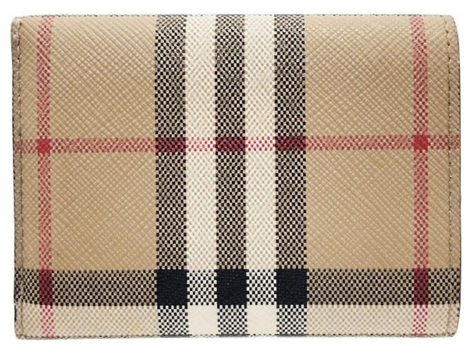 Burberry Karomuster Dreifach-Wallet Schwarz Beige - Ansicht 2
