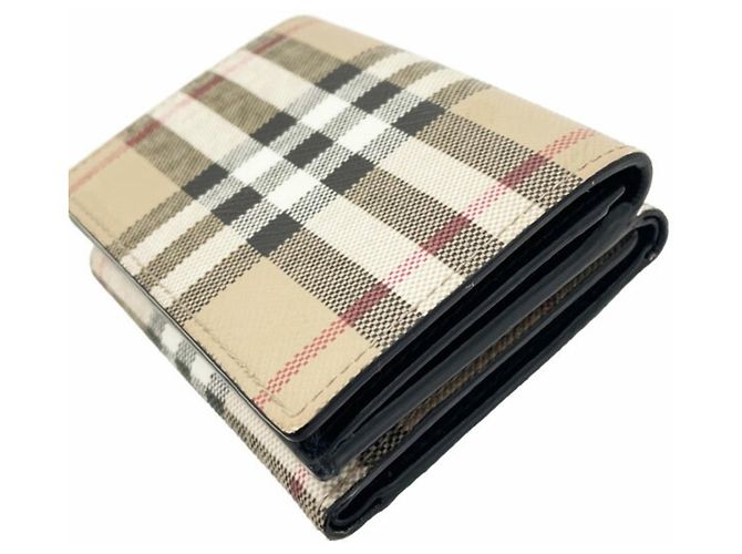 Burberry Karomuster Dreifach-Wallet Schwarz Beige - Ansicht 4