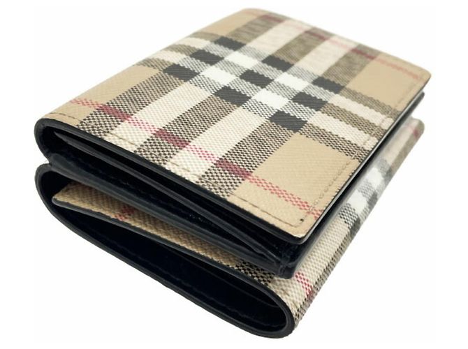 Burberry Karomuster Dreifach-Wallet Schwarz Beige - Ansicht 6