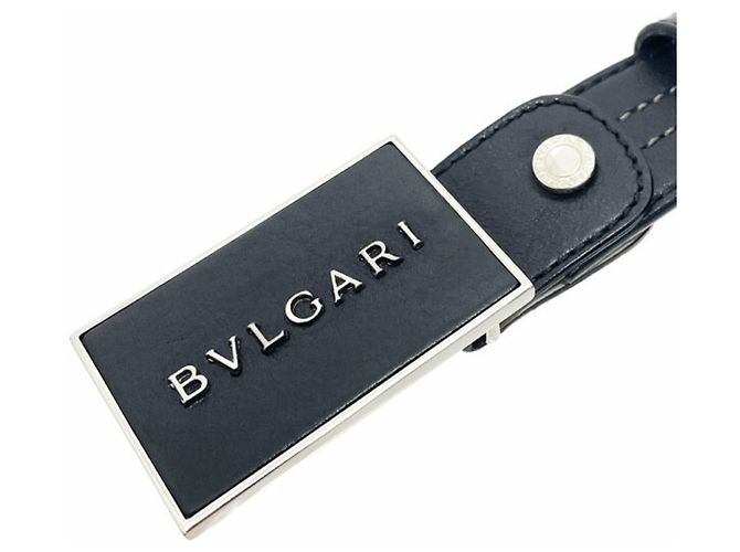 Bulgari Cintura in pelle nera da uomo Bvlgari Nero - vista 3