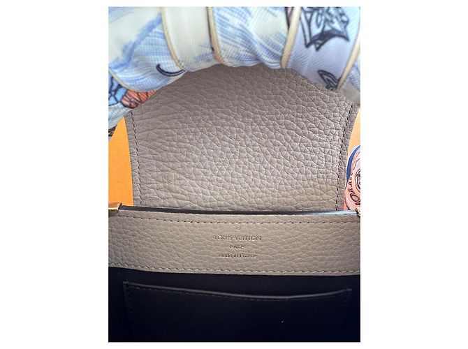 Louis Vuitton Capucines Mini Taurillon Leder Grau - Ansicht 4