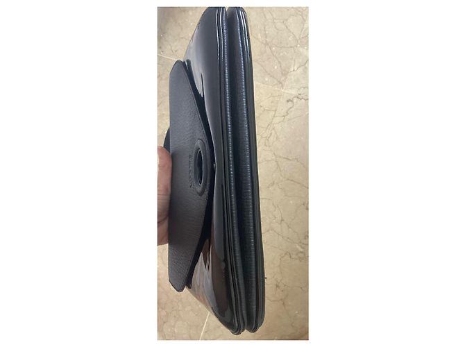 Borsa Loewe nera in pelle rigata e pelle verniciata Nero - vista 10
