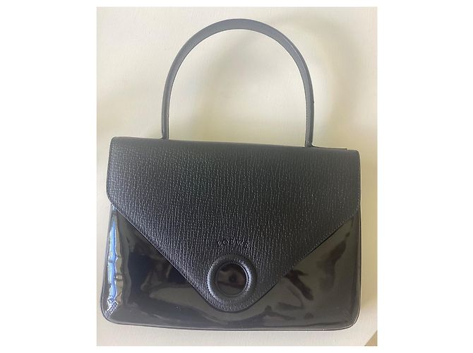 Borsa Loewe nera in pelle rigata e pelle verniciata Nero - vista 2