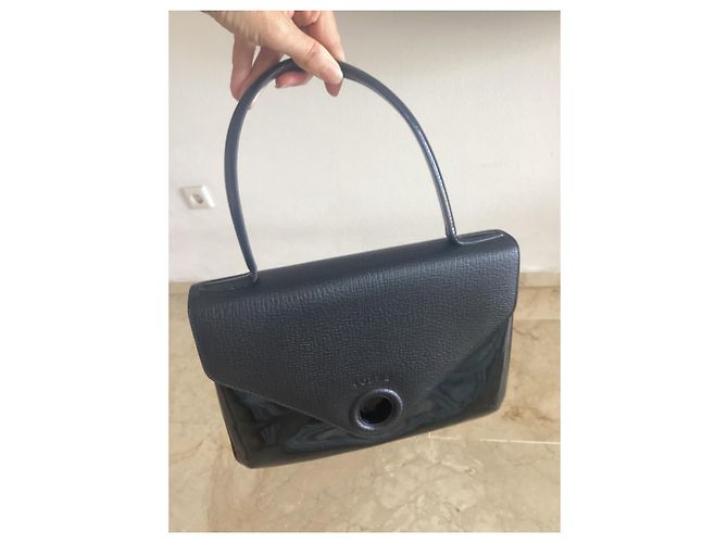 Borsa Loewe nera in pelle rigata e pelle verniciata Nero - vista 9