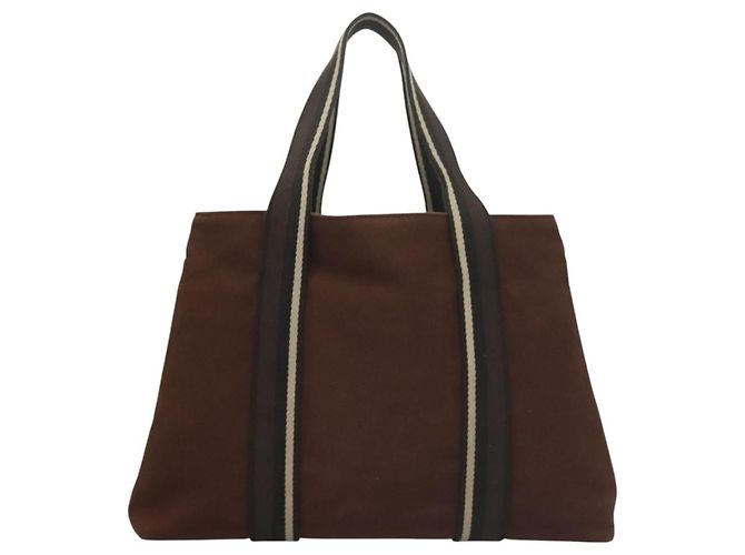 Hermès Hermes Troca Horizontal Tote aus Canvas MM Braun - Ansicht 2