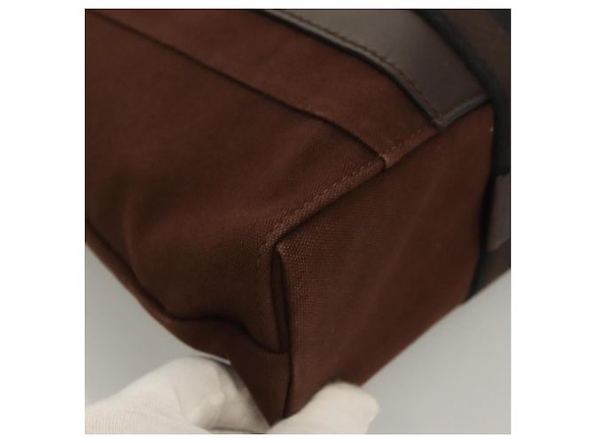 Hermès Hermes Troca Horizontal Tote aus Canvas MM Braun - Ansicht 7