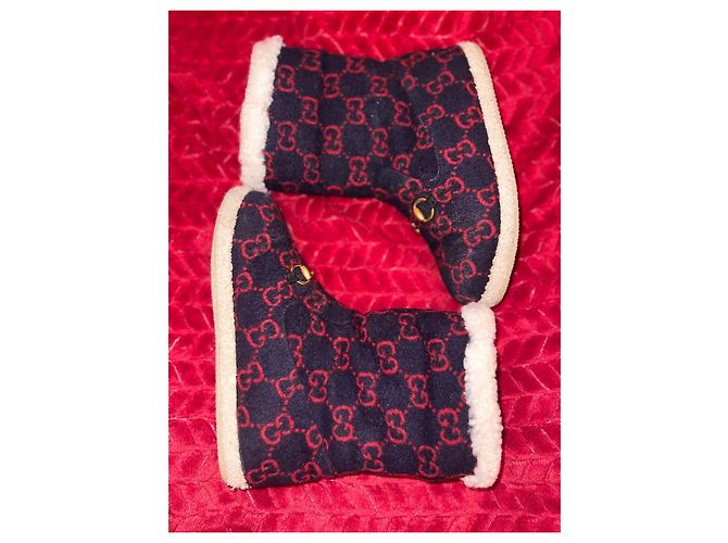 Stivali Gucci GG Shearling Horsebit blu navy - vista 2