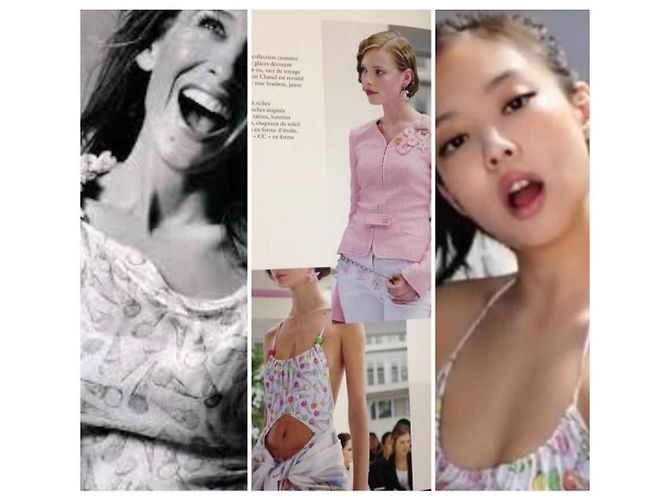 Bluse mit Eiscremecone-Druck Chanel Resort 2004 Jennie Blackpink Mehrfarben - Ansicht 3