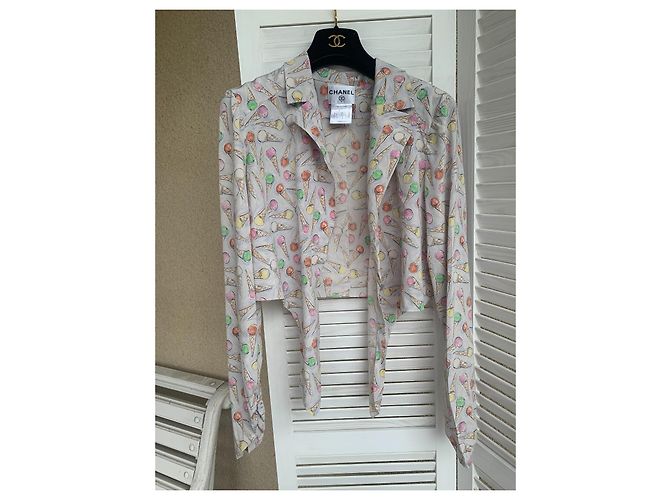 Bluse mit Eiscremecone-Druck Chanel Resort 2004 Jennie Blackpink Mehrfarben - Ansicht 9