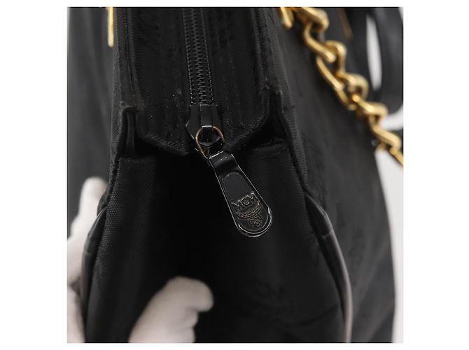 Borsa tote in PVC nero e oro MCM Logogram Vicetos Chain Auth bs29106 D'oro - vista 15