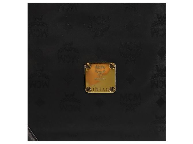 Borsa tote in PVC nero e oro MCM Logogram Vicetos Chain Auth bs29106 D'oro - vista 16