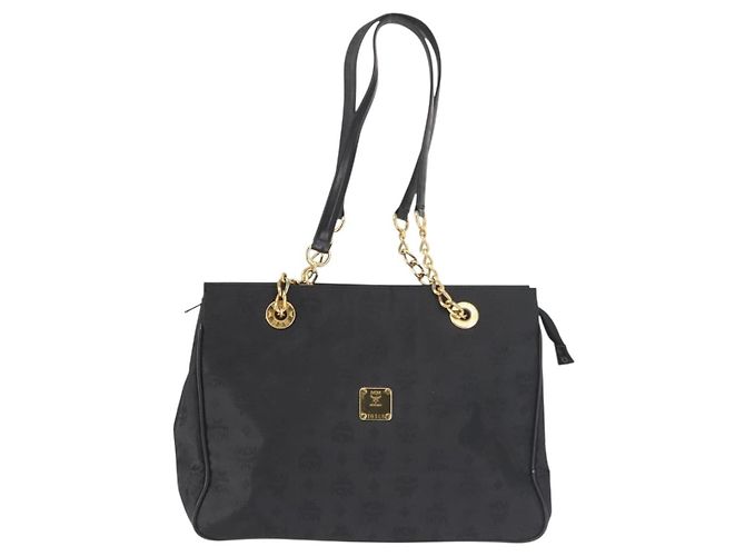 Borsa tote in PVC nero e oro MCM Logogram Vicetos Chain Auth bs29106 D'oro - vista 2