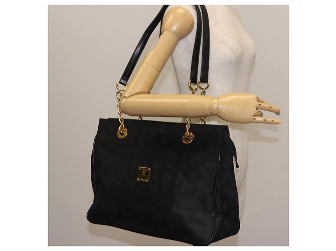 Borsa tote in PVC nero e oro MCM Logogram Vicetos Chain Auth bs29106 D'oro - vista 22